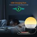 SH08 Bedside Alarm Clock with LED Light with Ambient Colours, White Noise and FM Radio