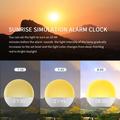SH08 Bedside Alarm Clock with LED Light with Ambient Colours, White Noise and FM Radio