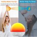 SH08 Bedside Alarm Clock with LED Light with Ambient Colours, White Noise and FM Radio
