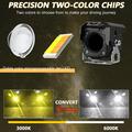 SK1 Dual-Color LED Motorcycle Spotlight 15W – 6000lm, IP67, 9–32V - Black