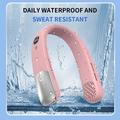 SL625 Portable Hanging Neckband Fan with Speed Control and Digital Display - Pink