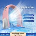 SL625 Portable Hanging Neckband Fan with Speed Control and Digital Display - Pink
