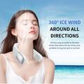 SL625 Portable Hanging Neckband Fan with Speed Control and Digital Display - White