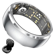 SY15 Smart Ring Health Monitor with Vibration Alerts - Size 10 - Silver