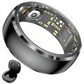 SY15 Smart Ring Health Monitor with Vibration Alerts - Size 8 - Black