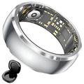 SY15 Smart Ring Health Monitor with Vibration Alerts - Size 8 - Silver