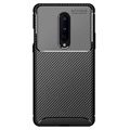 Saii Ultra-Thin OnePlus 8 TPU Case - Carbon Fiber - Black