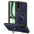 Samsung Galaxy A07 4G/5G Rotary Ring Hybrid Case with Camera Shield - Blue