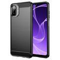 Samsung Galaxy A07 4G Brushed TPU Case - Carbon Fiber - Black