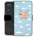 Samsung Galaxy A12 Premium Wallet Case - Flying Pig