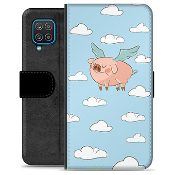 Samsung Galaxy A12 Premium Wallet Case - Flying Pig