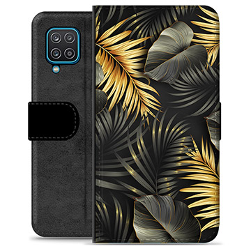 Samsung Galaxy A12 Premium Wallet Case - Golden Leaves