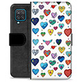 Samsung Galaxy A12 Premium Wallet Case - Hearts