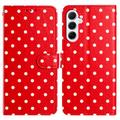 Samsung Galaxy A17/A26 Polka Dot Pattern Wallet Case - Red