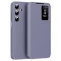 Samsung Galaxy A17 Smart Clear View Flip Case with Card Slot - Grey Purple