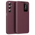 Samsung Galaxy A17 Smart Clear View Flip Case with Card Slot - Wine Red