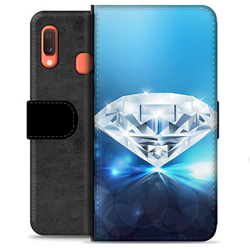 Samsung Galaxy A20e Premium Wallet Case - Diamond