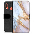 Samsung Galaxy A20e Premium Wallet Case - Elegant Marble