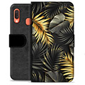 Samsung Galaxy A20e Premium Wallet Case - Golden Leaves