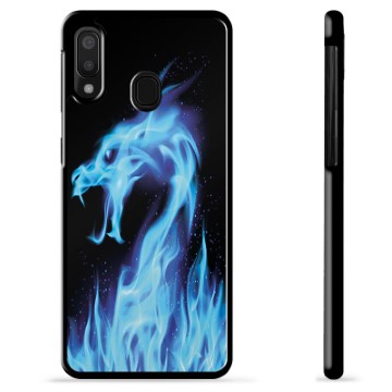 Samsung Galaxy A20e Protective Cover - Blue Fire Dragon