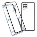 Samsung Galaxy A22 4G Magnetic Case with Tempered Glass - Silver