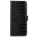Samsung Galaxy A27 Crocodile Series Wallet Leather Case with RFID - Black