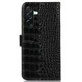 Samsung Galaxy A27 Crocodile Series Wallet Leather Case with RFID - Black
