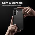 Samsung Galaxy A27 Brushed TPU Case - Carbon Fiber - Black