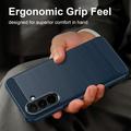 Samsung Galaxy A27 Brushed TPU Case - Carbon Fiber - Blue