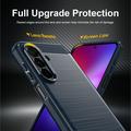 Samsung Galaxy A27 Brushed TPU Case - Carbon Fiber - Blue