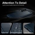 Samsung Galaxy A27 Brushed TPU Case - Carbon Fiber - Blue