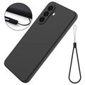 Samsung Galaxy A27 Liquid Silicone Case with Hand Strap - Black