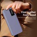 Samsung Galaxy A27 Smart Clear View Flip Case with Card Slot - Grey Purple