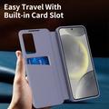 Samsung Galaxy A27 Smart Clear View Flip Case with Card Slot - Grey Purple