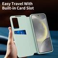 Samsung Galaxy A27 Smart Clear View Flip Case with Card Slot - Light Green