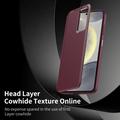 Samsung Galaxy A27 Smart Clear View Flip Case with Card Slot - Wine Red