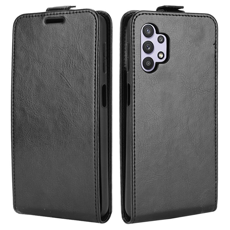 Samsung Galaxy A32 5G Vertical Flip Case with Card Holder Black