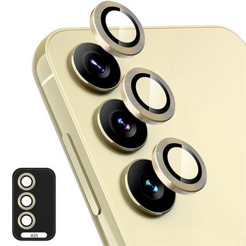 Samsung Galaxy A35 Hat Prince Camera Lens Tempered Glass Protector - Gold