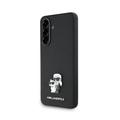 Samsung Galaxy A36 Karl Lagerfeld Saffiano Metal Karl and Choupette Case - Black