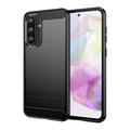 Samsung Galaxy A37 Brushed TPU Case - Carbon Fiber - Black