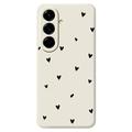 Samsung Galaxy A37 Heart Pattern Slim TPU Case - White / Black