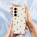 Samsung Galaxy A37 Heart Pattern Slim TPU Case - White / Black