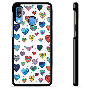 Samsung Galaxy A40 Protective Cover - Hearts