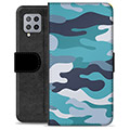 Samsung Galaxy A42 5G Premium Wallet Case - Blue Camouflage