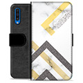 Samsung Galaxy A50 Premium Wallet Case - Abstract Marble