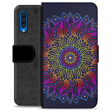 Samsung Galaxy A50 Premium Wallet Case - Colorful Mandala