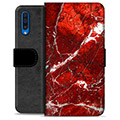 Samsung Galaxy A50 Premium Wallet Case - Red Marble