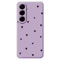 Samsung Galaxy A57 Heart Pattern Slim TPU Case - Purple / Black
