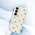 Samsung Galaxy A57 Heart Pattern Slim TPU Case - Beige / Black