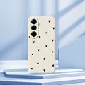 Samsung Galaxy A57 Heart Pattern Slim TPU Case - Beige / Black